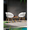 Chaise d'extérieur Topstar T2023, 2 pièces, coque ergonomique en plastique, pieds réglables en rotation, gris clair