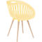 Chaise d'extérieur Topstar T2023, 2 pièces, coque ergonomique en plastique, pieds réglables en rotation, jaune