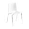 Chaise de bistrot FONDO, chaise en plastique à 4 pieds, piétement chromé, empilable jusqu'à 6 chaises, blanc