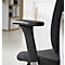 Chaise de bureau Giroflex 40, avec accoudoirs, mécanisme synchrone, siège multicouche, appui-lordose &amp; appui-tête, noir/argenté