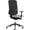 Chaise de bureau NowyStyl UTILA, avec accoudoirs, mécanisme synchrone, siège multicouche, hauteur/profondeur d'assise réglables, dossier avec revêtement résille, noir/gris
