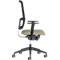 Chaise de bureau NowyStyl UTILA, avec accoudoirs, mécanisme synchrone, siège multicouche, hauteur/profondeur d'assise réglables, dossier avec revêtement résille, noir/marron