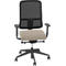 Chaise de bureau NowyStyl UTILA, avec accoudoirs, mécanisme synchrone, siège multicouche, hauteur/profondeur d'assise réglables, dossier avec revêtement résille, noir/marron