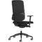 Chaise de bureau NowyStyl UTILA, avec accoudoirs, mécanisme synchrone, siège multicouche, hauteur/profondeur d'assise réglables, dossier avec revêtement résille, noir/noir