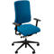 Chaise de bureau NowyStyl UTILA, avec accoudoirs, mécanisme synchrone, siège multicouche, hauteur/profondeur d'assise réglables, dossier rembourré, bleu/bleu