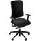 Chaise de bureau NowyStyl UTILA, avec accoudoirs, mécanisme synchrone, siège multicouche, hauteur/profondeur d'assise réglables, dossier rembourré, noir/noir