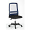 Chaise de bureau Prosedia ECCON plus-3, contact permanent, sans accoudoirs, dossier en maille, avec soutien lombaire, assise plate, noir/bleu