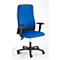 Chaise de bureau Prosedia ECCON plus-3, contact permanent, sans accoudoirs, dossier rembourré, avec support lombaire, assise plate, bleue