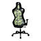 Chaise de bureau Sitness RS Sport Camouflage, avec accoudoirs, synchronisation 3D, assise en creux, appui-tête, vert/noir
