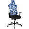 Chaise de bureau Sitness RS Sport Camouflage, avec accoudoirs, synchronisation 3D, siège en forme d'auge, appui-tête, bleu/noir