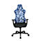 Chaise de bureau Sitness RS Sport Camouflage, avec accoudoirs, synchronisation 3D, siège en forme d'auge, appui-tête, bleu/noir