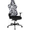 Chaise de bureau Sitness RS Sport Camouflage, avec accoudoirs, synchronisation 3D, siège en forme d'auge, appui-tête, gris blanc/noir