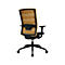 Chaise de bureau Topstar AirWork, avec accoudoirs, mécanisme auto-synchrone, assise multicouche, dossier résille avec soutien lombaire, ocre/noir