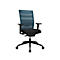 Chaise de bureau Topstar AirWork, avec accoudoirs, mécanisme auto-synchrone, assise multicouche, dossier résille avec soutien lombaire, pétrole/noir