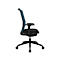 Chaise de bureau Topstar AirWork, avec accoudoirs, mécanisme auto-synchrone, assise multicouche, dossier résille avec soutien lombaire, pétrole/noir