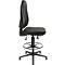 Chaise de bureau TOPSTAR POINT 70 Counter, repose-pieds &amp; patins de sol, hauteur et inclinaison réglables, contact permanent, soutien lombaire, similicuir, noir