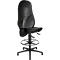 Chaise de bureau TOPSTAR POINT 70 Counter, repose-pieds &amp; patins de sol, hauteur et inclinaison réglables, contact permanent, soutien lombaire, similicuir, noir
