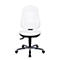 Chaise de bureau Topstar SUPPORT SY, sans accoudoirs, mécanisme synchrone, siège à disque intervertébral, cuir synthétique résistant aux désinfectants, blanc/argent chromé