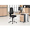 Chaise de bureau Topstar SUPPORT SY, sans accoudoirs, mécanisme synchrone, siège à disque intervertébral, cuir synthétique résistant aux désinfectants, noir/argent chromé