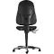 Chaise de bureau Topstar SUPPORT SY, sans accoudoirs, mécanisme synchrone, siège à disque intervertébral, cuir synthétique résistant aux désinfectants, noir/argent chromé