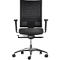 Chaise de bureau WIKI, avec accoudoirs, dossier en maille, structure en plastique, noir