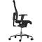 Chaise de bureau WIKI, avec accoudoirs, dossier en maille, structure en plastique, noir