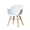 Chaise de réunion, ergonomique. en PP, coussin d'assise en PU, blanc, lot de 2