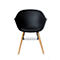 Chaise de réunion, ergonomique. en PP, coussin d'assise en PU, noir, lot de 2