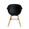 Chaise de réunion, ergonomique. en PP, coussin d'assise en PU, noir, lot de 2