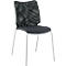 Chaise de réunion Sun, sans accoudoirs, piètement alu argenté, noir