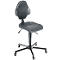 Chaise de travail pivotante XXL meychair Workster Pro W13-01070, avec roulettes, réglable en hauteur, jusqu'à 250 kg, acier &amp; mousse de polyuréthane, résistant aux désinfectants, noir