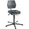 Chaise de travail pivotante XXL meychair Workster Pro W15-01084, pivotante &amp; réglable en hauteur, jusqu'à 250 kg, L 470 x P 470 x H 900 - 1030 mm, acier &amp; PU, résistante aux désinfectants, noire