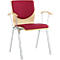 Chaise empilable 7450, siège moulé, soutien lombaire, Dossier rembourré, avec accoudoirs, tissu de revêtement Kashmara, rouge foncé