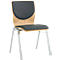 Chaise empilable 7450, siège moulé, soutien lombaire, Dossier rembourré, sans accoudoirs, tissu de revêtement Kashmara, gris
