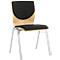 Chaise empilable 7450, siège moulé, soutien lombaire, Dossier rembourré, sans accoudoirs, tissu de revêtement Kashmara, noir