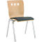 Chaise empilable 7450, siège moulé, soutien lombaire, perçages design, sans accoudoirs, tissu de revêtement Kashmara, gris