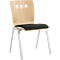 Chaise empilable 7450, siège moulé, soutien lombaire, perçages design, sans accoudoirs, tissu de revêtement Kashmara, noir