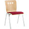 Chaise empilable 7450, siège moulé, soutien lombaire, perçages design, sans accoudoirs, tissu de revêtement Kashmara, rouge foncé