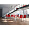 Chaise empilable ILike, patins en plastique inclus, armature chromée, rouge, 4 p.