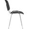 Chaise empilable ISO Basic, imitation cuir, résistante aux désinfectants, châssis chromé