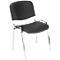 Chaise empilable ISO Basic, piètement chromé, similicuir, noir