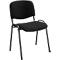 Chaise empilable ISO Basic, sans accoudoirs, piétement 4 pieds, revêtement tissu, empilable jusqu'à 12 pièces, L 545 x P 560 x H 820 mm, revêtement noir, piétement noir