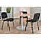 Chaise empilable ISO Basic, sans accoudoirs, piétement 4 pieds, revêtement tissu, empilable jusqu'à 12 pièces, L 545 x P 560 x H 820 mm, revêtement noir, piétement noir