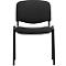 Chaise empilable ISO Basic, sans accoudoirs, piétement 4 pieds, revêtement tissu, empilable jusqu'à 12 pièces, L 545 x P 560 x H 820 mm, revêtement noir, piétement noir