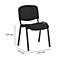 Chaise empilable ISO Basic, sans accoudoirs, piétement 4 pieds, revêtement tissu, empilable jusqu'à 12 pièces, L 545 x P 560 x H 820 mm, revêtement noir, piétement noir