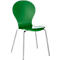 Chaise empilable, set de 4, L 470 x P 440 x H 450 mm, empilable jusqu'à 4 pièces, bois &amp; tube acier chromé, vert