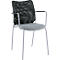 Chaise empilable SUN avec accoudoirs, alu argent/gris