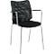 Chaise empilable SUN avec accoudoirs, chromé/noir