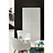 Chaise en coque, plastique, avec pieds en bois, coussin d'assise, résistant aux désinfectants, blanc, lot de 2