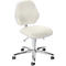 Chaise pivotante de cabinet médical bimos, avec roulettes, pour laboratoires &amp; zones à hygiène critique, réglable en hauteur, L 460 x P 440 x H 470-610 mm, similicuir, blanc
